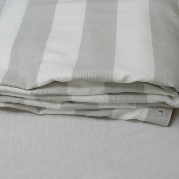 Lauren Ralph Lauren Gray White Stripe Shower Curtain Cotton - Picture 4 of 5